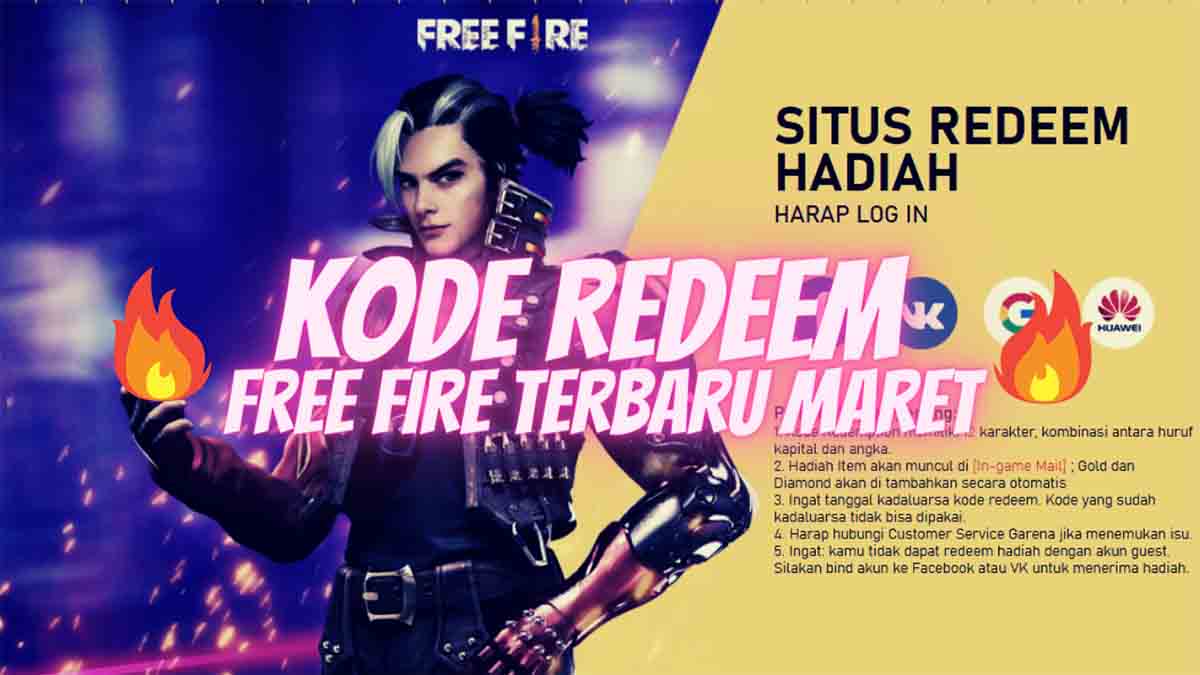 Kode Redeem Free Fire (FF) Terbaru 15 Maret 2021